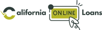 California Online Loans logo featuring a modern design with a green speech bubble and the words "ONLINE" prominently displayed, representing a lending service for payday loans and cash advances in California.