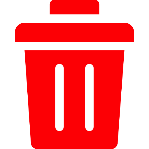 Red trash can icon representing deletion or removal, relevant to California Online Loans application process.