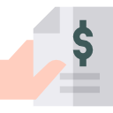 Hand holding a receipt with a dollar sign, symbolizing quick cash access through payday loans in California.