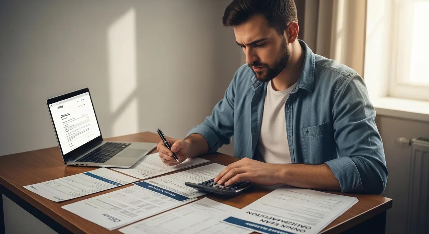 Young adult reviewing financial documents to understand payday loan eligibility