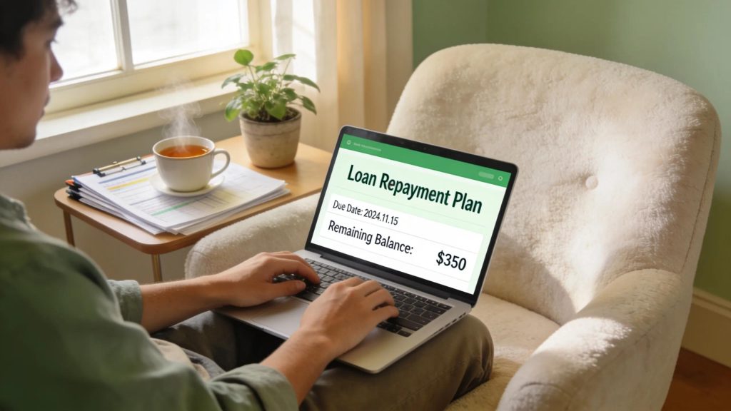 How do you repay a payday loan that was funded to your debit card and what are the terms?